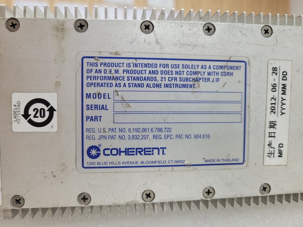 ---------------------------------  * Phục hồi bơm nạp khí ga ống phóng laser co2 rf coherent model